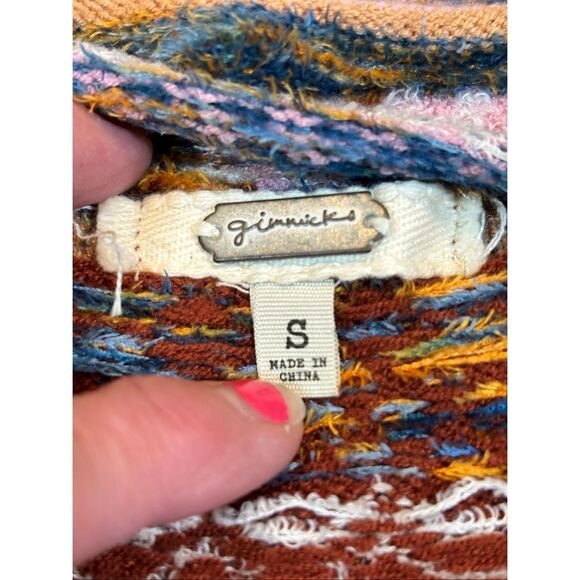 Gimmick The Buckle Mixed Yarn Reversible Mock Neck Keyhole Sweater S - Picture 11 of 12